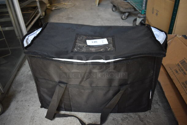 Black Insulated Catering Food Carrying Bag. 22x13x14