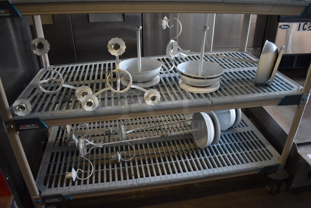 ALL ONE MONEY! Lot of 6 White Metal Candle Holders. Includes 11x10x29 - Image 1 of 4