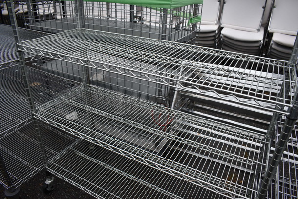 Metro Chrome Finish 5 Tier Shelving Unit on Commercial Casters. BUYER MUST DISMANTLE. PCI CANNOT DISMANTLE FOR SHIPPING. PLEASE CONSIDER FREIGHT CHARGES. 48x18x76 - Image 3 of 5