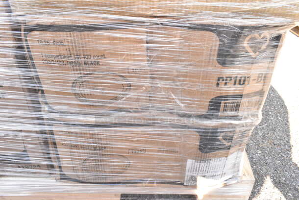 25 BRAND NEW Boxes Including 500CC20 Choice Clear PET Customizable Plastic Cold Cup - 20 oz. - 600/Case, 50012DWPLAKR EcoChoice 12 oz. Smooth Double Wall Kraft Compostable Paper Hot Cup - 500/Case, 395TO961 EcoChoice 9" x 6" x 3" Compostable Sugarcane / Bagasse 1 Compartment Take-Out Container - 200/Case, 127CH64 Choice 64 oz. Clear RPET Hinged Deli Container - 200/Case, 3 Box 130WSPOON Choice Medium Weight White Plastic Teaspoon - 1000/Case, Dart C53PST1 ClearSeal Hinged Lid Plastic Container 5 3/8" x 5 1/4" x 2 5/8" - 500/Case, 500TO993C3 Choice 9" x 9" x 3" Microwaveable 3-Compartment Black / Clear Plastic Hinged Container - 100/Case, 2 Box Bouffant Caps, 500MF663W1C Choice 6" x 6" 1-Compartment Microwaveable White Mineral-Filled Plastic Hinged Take-Out Container - 250/Case, 760SOUP64WBL Choice 64 oz. White Paper Soup / Hot Food Cup Vented Lid - 150/Case, 966UPWIDEB1-500 OneUp by Choice White 1-Ply Wide Interfold 6 1/2" x 8 1/2" Dispenser Napkin - 6000/Case, 129MCS24B Choice 24 oz. Black Rectangular Microwavable Heavy Weight Container with Lid 8" x 5 1/4" x 2" - 150/Case, 500CC20 Choice Clear PET Customizable Plastic Cold Cup - 20 oz. - 600/Case. 25 Times Your Bid!  - Image 7 of 12