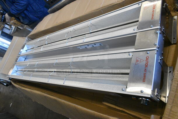BRAND NEW SCRATCH AND DENT! 423SW54INHDBLA ServIt 54" Double Strip Warmer with Dual Adjustable Infinite Controls - 120V, 2,000W - Image 3 of 6