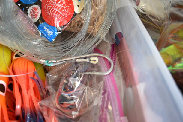 ALL ONE MONEY! Bin of Various Items Including Fishing Line and Fishing Lures - Image 3 of 8