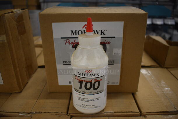 PALLET LOT of 114 Boxes of 6 Mohawk Professional Choice 100 Carpet Seam Adhesive Bottles. Total of 684 Bottles. 3x3x7.5. 114 Times Your Bid!