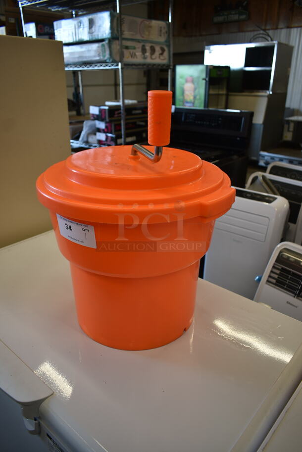 Orange Poly Lettuce Spinner Salad Spinner. - Image 2 of 6