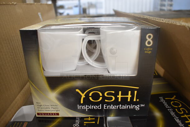 ALL ONE MONEY! Lot of 36 Packs of 8 BRAND NEW IN BOX! Yoshi EMI-SM8W White Poly Mugs. Total of 288. 4x3x3