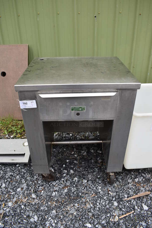 Ruslander Stainless Steel Counter w/ Drawer on Commercial Casters. 28x24x36