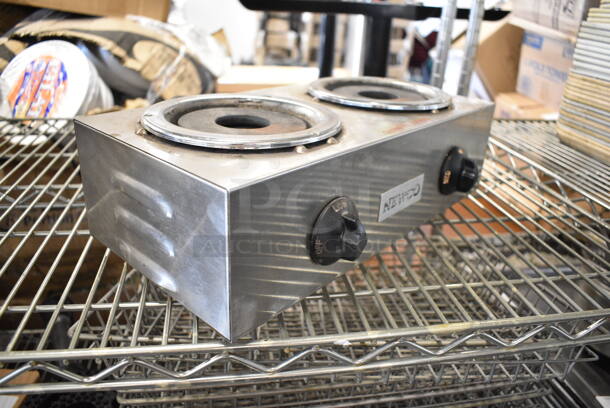 Newco H2HW Stainless Steel Commercial Countertop 2 Burner Coffee Pot Warmer. 120 Volts, 1 Phase. Tested and Working! - Image 3 of 4