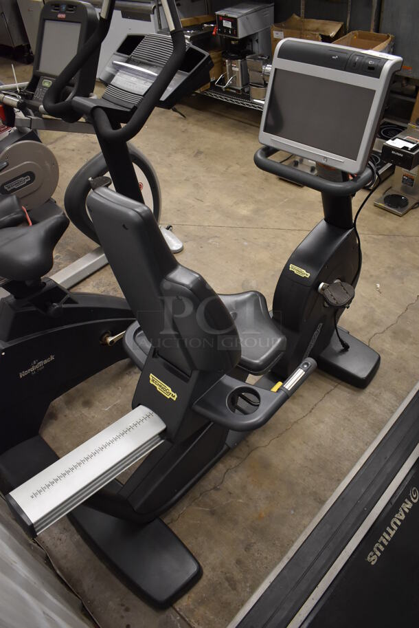Technogym Metal Commercial Stationary Seated Exercise Bicycle. 26x65x53. Tested and Working!
