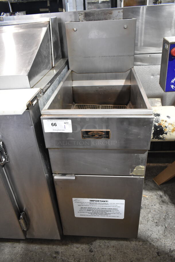 2019 Copper Tree CBF-40 Stainless Steel Commercial Floor Style Natural Gas Powered Deep Fat Fryer. 90,000 BTU. 