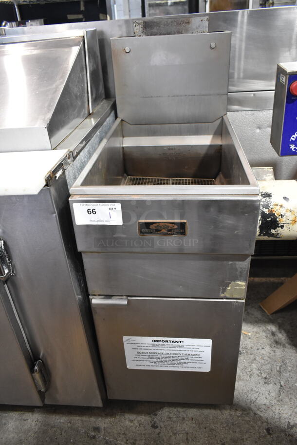 2019 Copper Tree CBF-40 Stainless Steel Commercial Floor Style Natural Gas Powered Deep Fat Fryer. 90,000 BTU.  - Image 1 of 5
