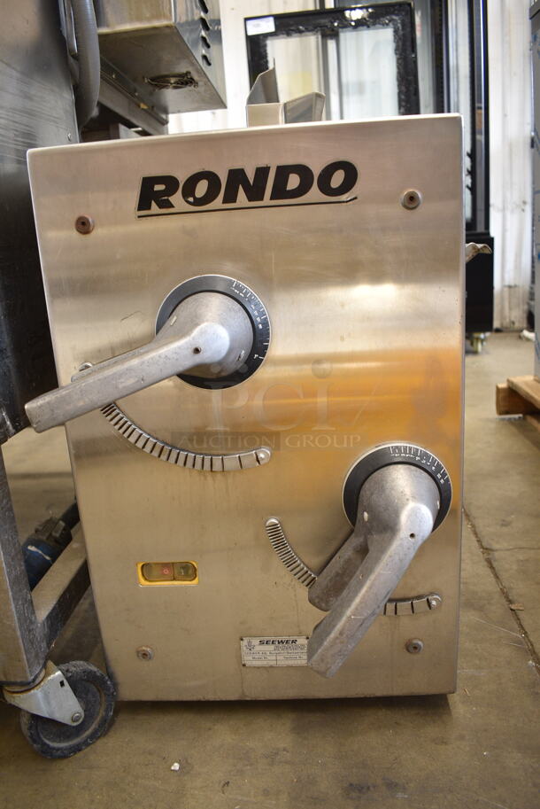 Seewer Rondo SPR53A Metal Commercial Countertop Dough Sheeter. No Conveyor. Cannot Test Due To Cut Power Cord - Image 3 of 6