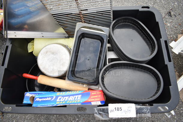 ALL ONE MONEY! Lot of Various Items Including Trash Can Bags, Poly Bin and Rack - Image 4 of 10