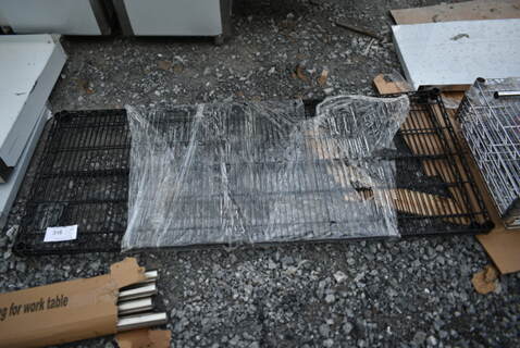 ALL ONE MONEY! Lot of 2 Black Finish Wire Shelves. 
