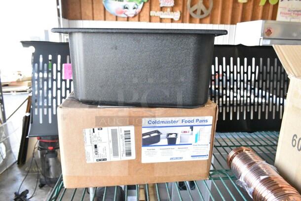 2 BRAND NEW SCRATCH AND DENT! Carlisle CM110203 Coldmaster 1/3 Size Black Cold ABS Plastic Food Pan - 6" Deep. 2 Times Your Bid!  - Image 2 of 5