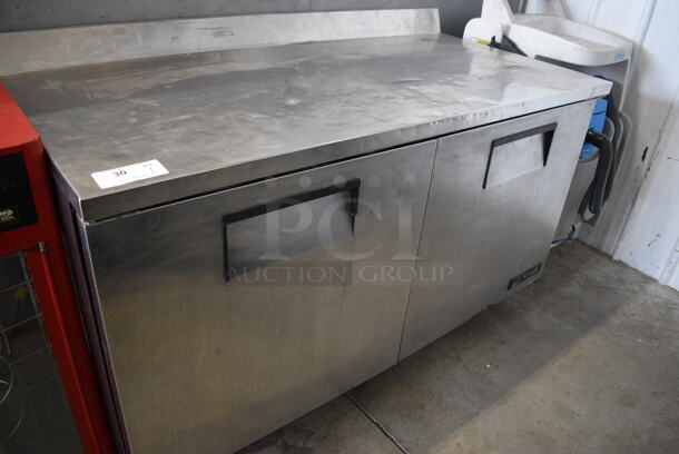 True Model TWT-60F Stainless Steel Commercial 2 Door Work Top Freezer on Commercial Casters. 115 Volts, 1 Phase. 60.5x30x39. Tested and Powers On But Temps at 34 Degrees - Image 7 of 7