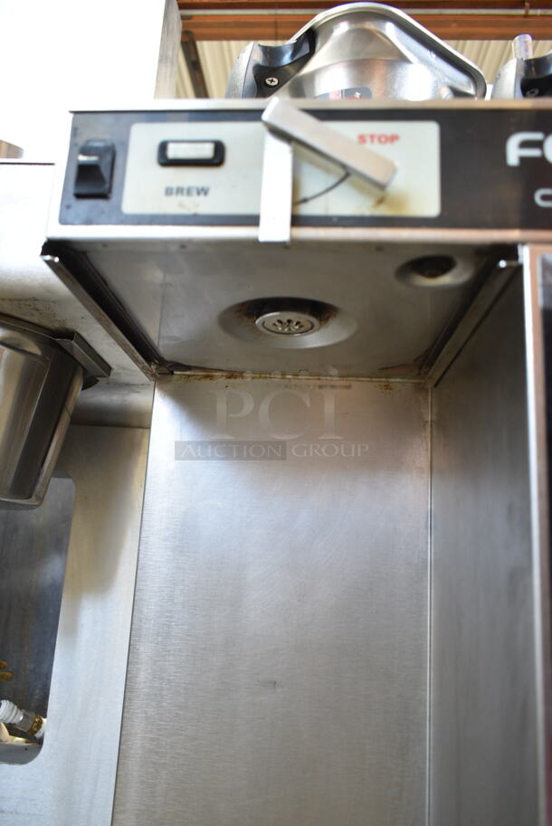 Fetco CBS-52H15 Stainless Steel Commercial Countertop Double Coffee Machine w/ Hot Water Dispenser and 2 Metal Brew Baskets. 120/208-240 Volts, 1 Phase.  - Image 5 of 7