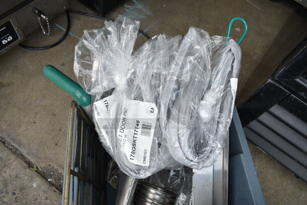 ALL ONE MONEY! Lot of Various Items Including Stainless Steel Drop In Bins, Gaskets and Silverware Cups in Blue Poly Bin - Image 3 of 10