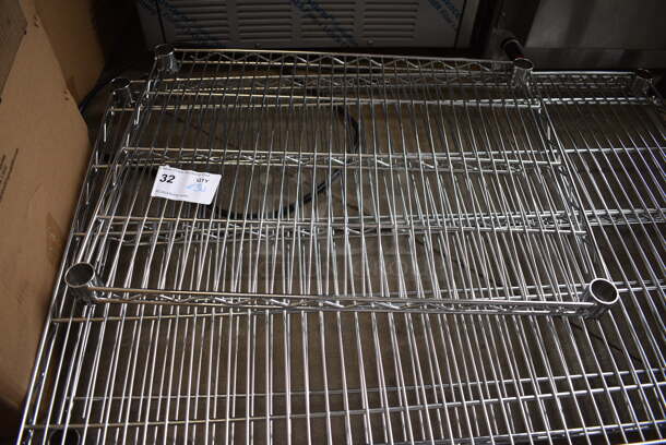 ALL ONE MONEY! Lot of 3 Chrome Finish Wires Shelves. 36x24x1.5, 24x18x1.5 - Image 3 of 3