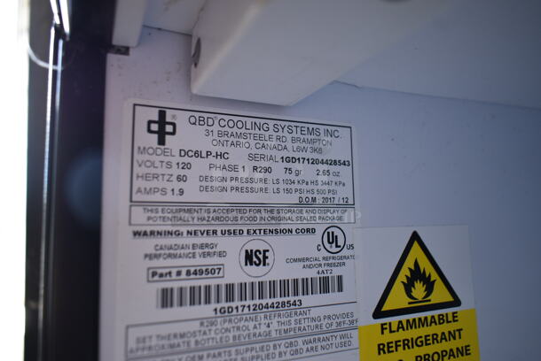 QBD DC6LP-HC Metal Commercial Single Door Mini Cooler Merchandiser w/ Poly Coated Racks. 115 Volts, 1 Phase. Tested and Working! - Image 3 of 3