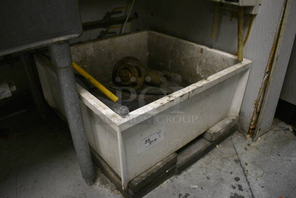 White Mop Sink w/ Meat Grinder. 24x24x10. BUYER MUST REMOVE. (kitchen) - Image 2 of 4