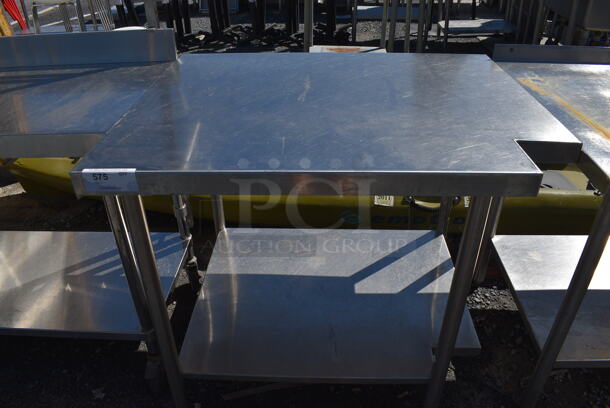 Stainless Steel Table w/ Stainless Steel Under Shelf. 40x33x36