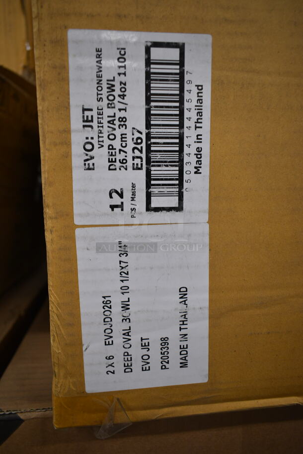 4 Boxes of 12 BRAND NEW IN BOX! Black Oval Ceramic Plates. 4 Times Your Bid! - Image 4 of 4