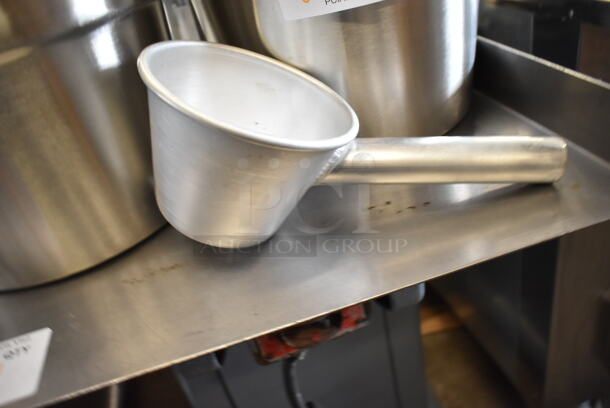 BRAND NEW! Lot of 4 Items; 2 Stainless Steel Cylindrical Drop In Bins, Metal Pan and Ceramic Pitcher. - Image 3 of 7