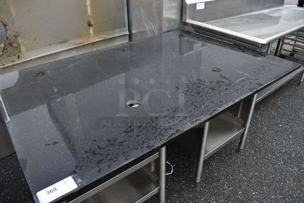 Black Marble Tabletop on Stainless Steel Frame. 60x40.5x34.5 - Image 4 of 4