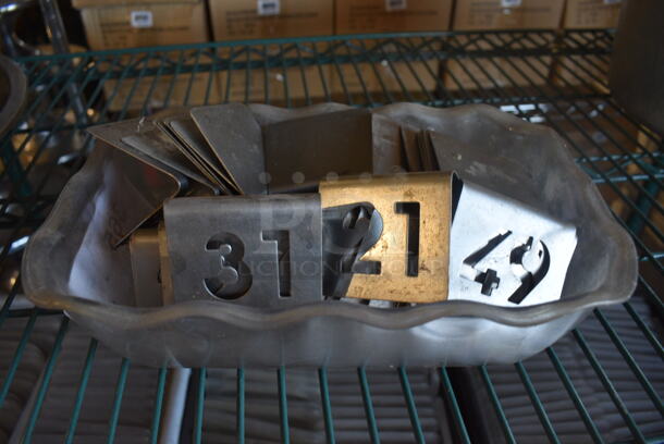 ALL ONE MONEY! Lot of Metal Countertop  Table Numbers. 2.5x2.5x2