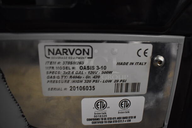 Narvon OASIS 3-10 Metal Commercial Countertop 3 Hopper Slushie Machine. 120 Volts, 1 Phase. 23x21x33. Tested and Does Not Power On - Image 5 of 7