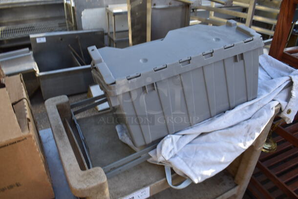 Tan Poly 3 Tier Cart w/ Push Handles on Commercial Casters. 31x18x37 - Image 3 of 5