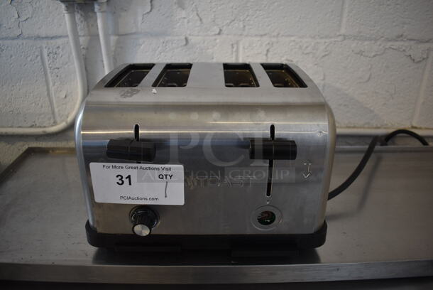 AvaToast MDT4 Stainless Steel Countertop 4 Slot Medium Duty Pop Up Toaster. 120 Volts, 1 Phase.  - Image 1 of 7