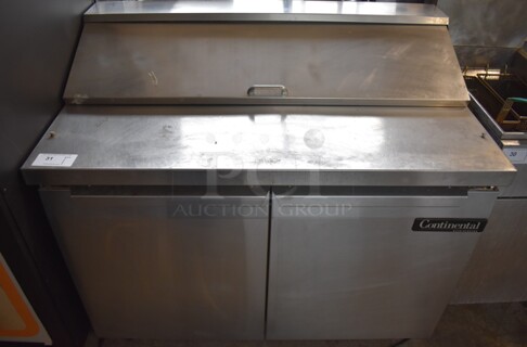 Continental SW48-12 Stainless Steel Commercial Sandwich Salad Prep Table Bain Marie Mega Top on Commercial Casters. 115 Volts, 1 Phase. 48x31x42. Tested and Working!