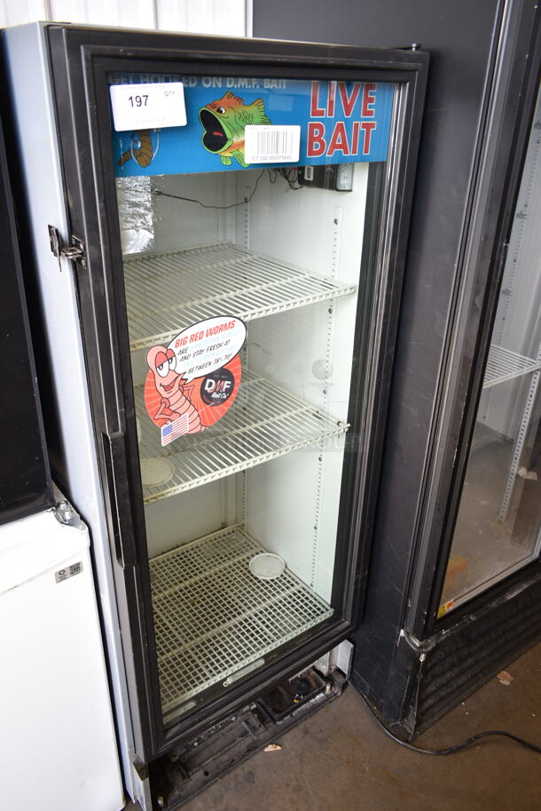 True GDM-12 Metal Commercial Single Door Reach In Cooler Merchandiser w/ Poly Coated Racks. 115 Volts, 1 Phase. Tested and Powers On But Does Not Get Cold - Image 1 of 4