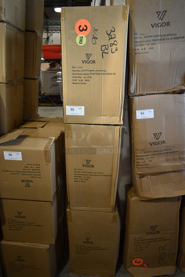 3 Boxes of 24 BRAND NEW IN BOX! Vigor 247FP146PP 1/4 Size 6" Deep Translucent Polypropylene Food Pan. 3 Times Your Bid! - Image 2 of 3