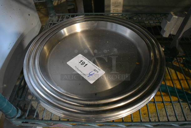 4 Metal Round Trays. 15x15x1. 4 Times Your Bid!