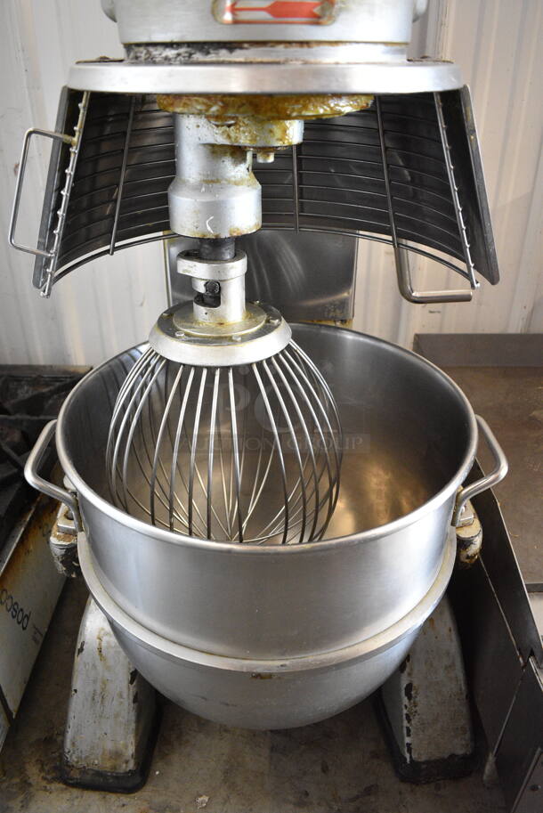 Axis AXIS M-40 Metal Commercial Floor Style 40 Quart Dough Mixer w/ Metal Mixing Bowl, Bowl Guard, Paddle and Whisk Attachments. 220 Volts, 1 Phase.  - Image 3 of 8