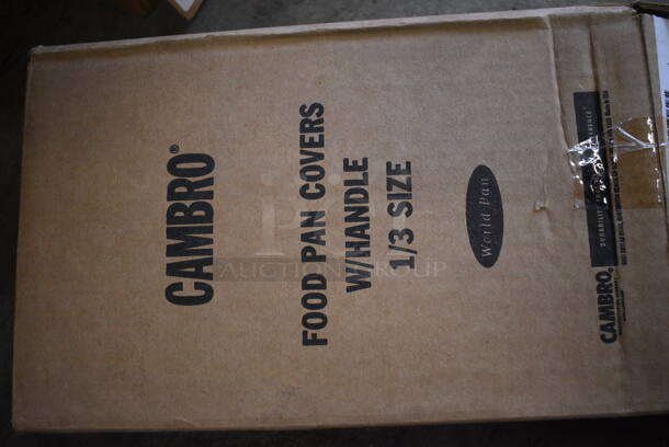 ALL ONE MONEY! Lot of 6 BRAND NEW IN BOX! Cambro Poly Amber Colored 1/3 Size Drop In Bin Lids! - Image 3 of 4