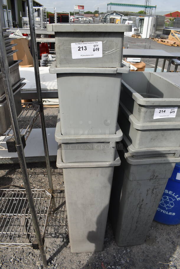 4 Slim Jim Trashcans. 4 Times Your Bid!