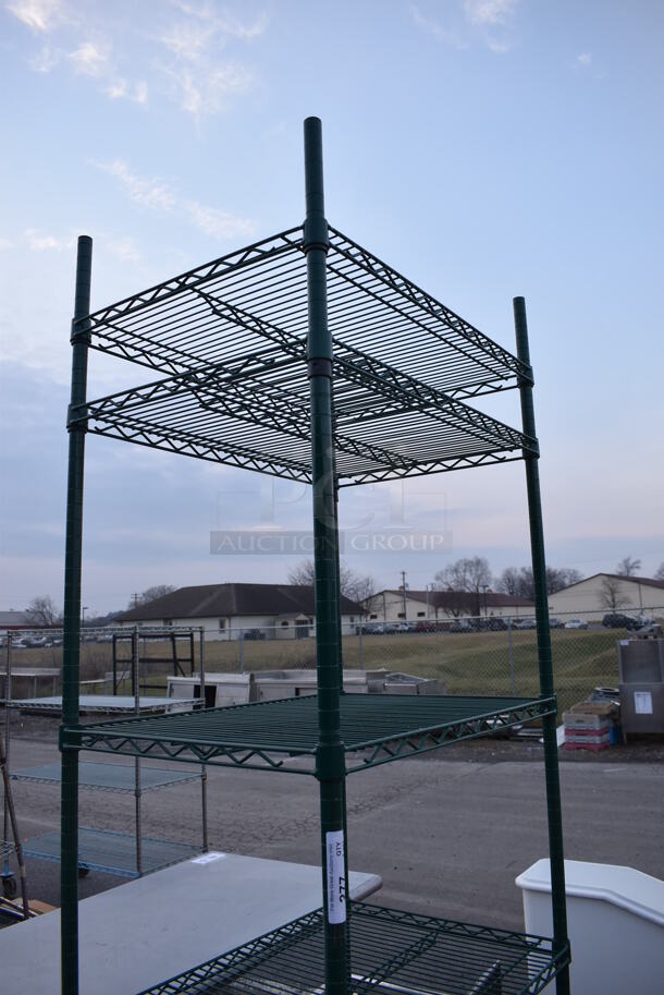 Green Finish 6 Tier Wire Shelving Unit on Commercial Casters. BUYER MUST DISMANTLE. PCI CANNOT DISMANTLE FOR SHIPPING. PLEASE CONSIDER FREIGHT CHARGES. 30x21x92 - Image 2 of 4