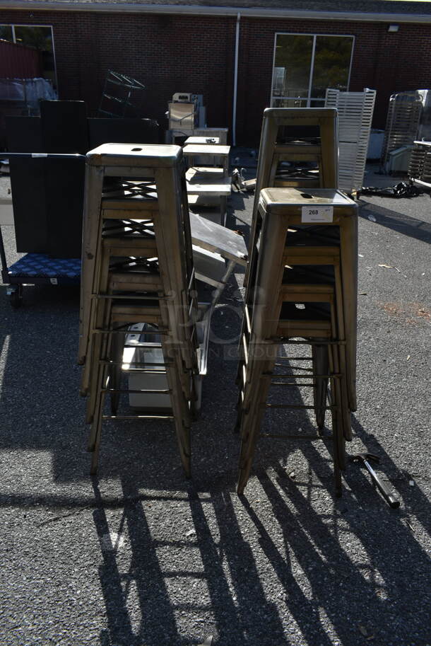 14 Gray Metal Tolix Bar Stools. 14 Times Your Bid! - Image 2 of 4