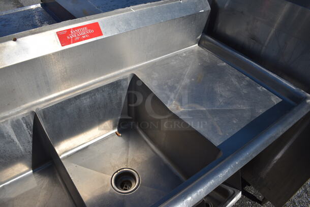 Stainless Steel Commercial 3 Bay Sink w/ Dual Drainboards. 84x24x44. Bays 16x20x12. Drain Boards 16x21x1 - Image 4 of 5