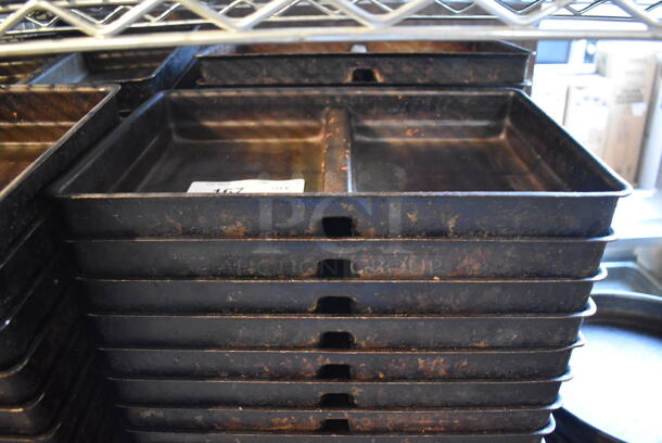 6 Metal 2 Compartment Baking Pans. 15x10x2. 6 Times Your Bid!