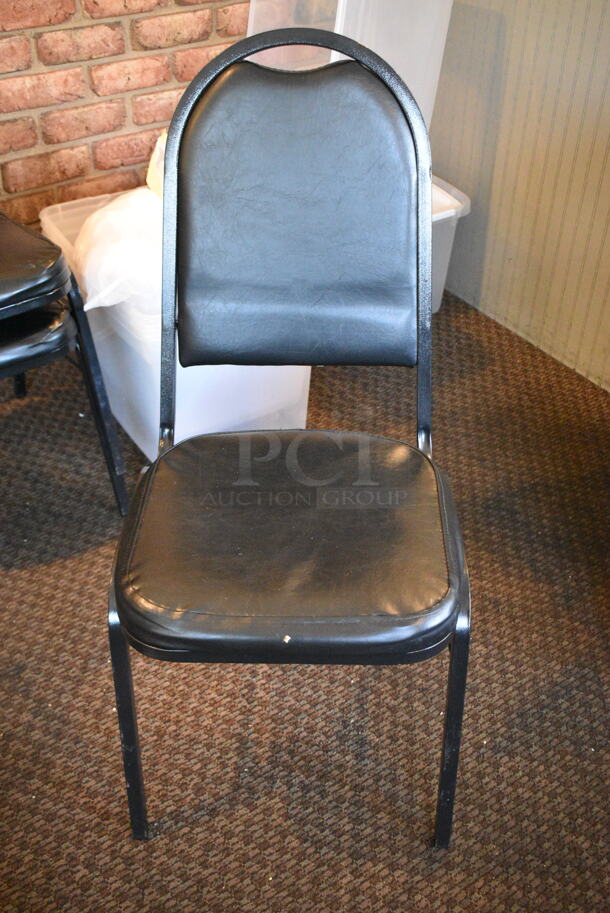 9 Black Metal Stackable Banquet Chair. 9 Times Your Bid! (booth room)  - Image 2 of 5