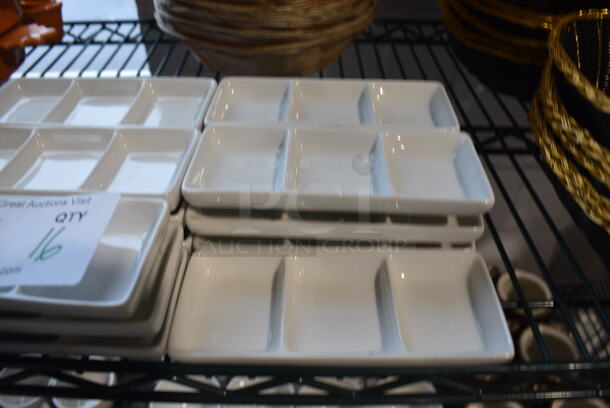 16 White Ceramic 3 Compartment Dishes. 6x2.5x1. 16 Times Your Bid! - Image 3 of 4