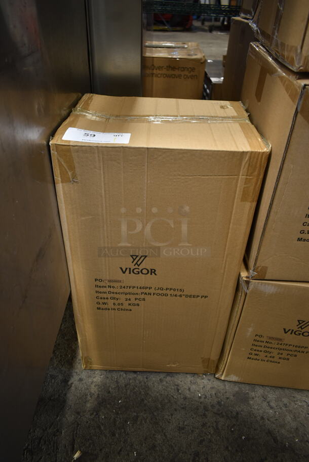 Box of 24 BRAND NEW IN BOX! Vigor 247FP146PP 1/4 Size 6" Deep Translucent Polypropylene Food Pan - Image 2 of 3
