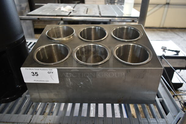 Winco Metal Countertop 6 Well Silverware Holder. - Image 1 of 5