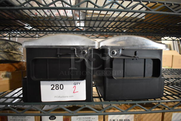 2 Black and Clear Poly Bar Topping Rails w/ Drop Ins and Built In Glass Rimmer. 20x7x6.5. 2 Times Your Bid! - Image 2 of 4