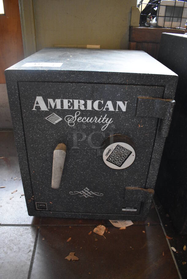 American Security Gray Metal Single Compartment Safe. Does Not Come w/ Combination. 17x20x21. BUYER MUST REMOVE. (Susquehanna Ale House) - Image 1 of 4