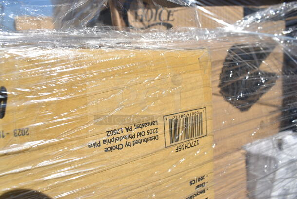 PALLET LOT of 38 BRAND NEW Boxes Including 129MCS28B Choice 28 oz. Black Rectangular Microwavable Heavy Weight Container with Lid 8 3/4" x 6 1/4" x 1 3/4" - 150/Case, 612613245 Choice Half Size Foil Steam Table Pan Deep 2 9/16" Depth - 100/Case, 5002TPJ Lavex Select Compact Jumbo Jr. 550' 2-Ply Toilet Paper Roll with 7" Diameter - 12/Case, 129MCS28B Choice 28 oz. Black Rectangular Microwavable Heavy Weight Container with Lid 8 3/4" x 6 1/4" x 1 3/4" - 150/Case, 795NRKFT3 New Roots Kraft PLA-Lined Compostable #3 Take-Out Container 7 3/4" x 5 1/2" x 2 1/2" - 200/Case, 127CH16F Choice 16 oz. Clear RPET Tall Hinged Deli Container - 200/Case, 500MF963BIC Choice Compartment Microwaveable Take-Out Container, 129MCS28B Choice 28 oz. Black Rectangular Microwavable Heavy Weight Container with Lid 8 3/4" x 6 1/4" x 1 3/4" - 150/Case, 50012C Choice 12 oz. Coffee Print Poly Paper Hot Cup - 1000/Case, Dart 12J12 12 oz. White Customizable Foam Cup - 1000/Case, 2 Box 795PTOWHT2 ChoiceWhite Microwavable Folded Paper #2 Take-Out Container 7 3/4" x 5 1/2" x 1 7/8" - 200/Case, 500MFT Lavex White M-Fold (Multifold) Towel - 4000/Case, 612P558 Choice 8" Clear Round Plastic Dome Lid - 500/Case, 127RDTFLBULK Choice Microwavable Translucent Customizable Recessed Fit Deli Lid - 500/Case. 38 Times Your Bid!  - Image 9 of 12